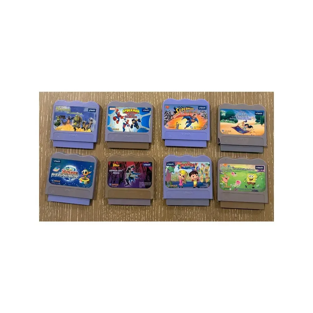 Vtech V.Smile Game Cartridges Lot of 8 Untested Superhero Disney Spongebob